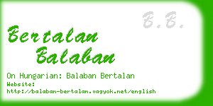 bertalan balaban business card